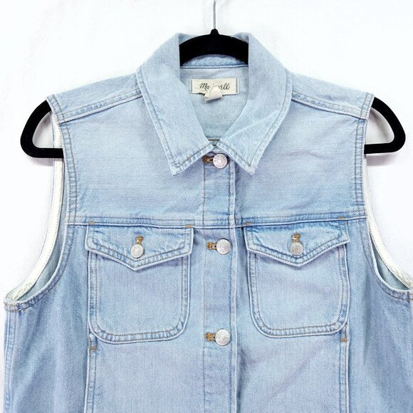 Madewell Denim Boxy Vest in Fitzgerald Wash Size Medium - Picture 8 of 15